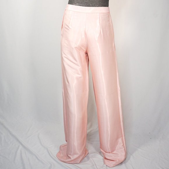 RALPH LAUREN Theodora Wide Satin Pink Pants NWOT - Picture 6 of 6